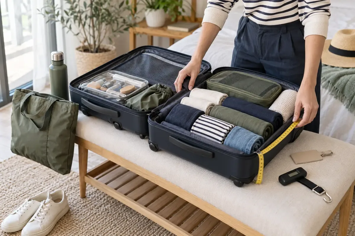Bagage préparé avant un vol
